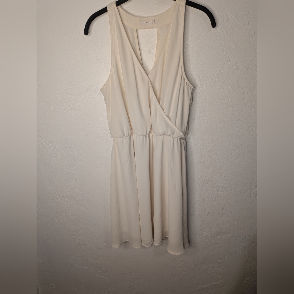 Lush Cream Sleeveless Mini Dress